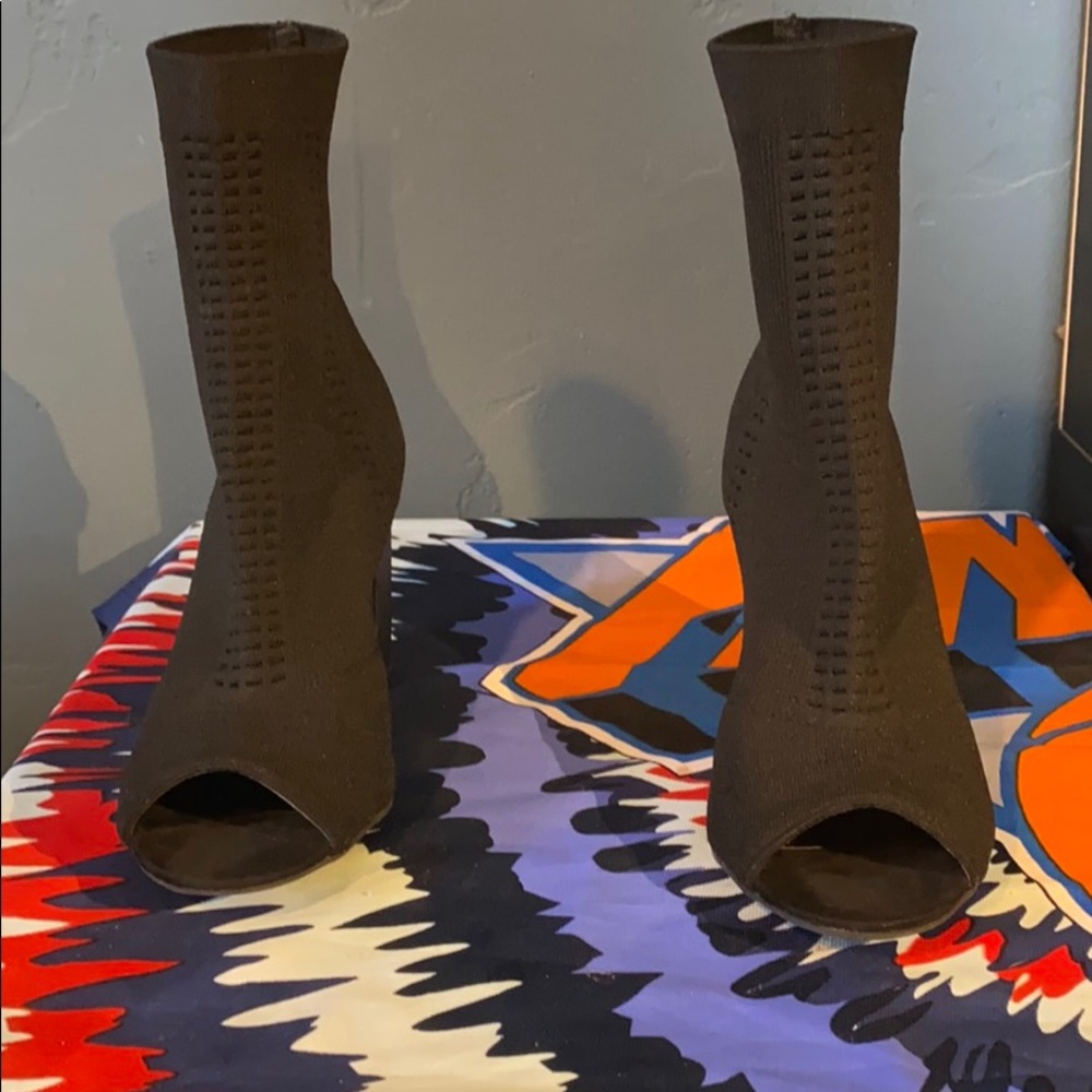 Mossimo black sock peep toe bootie